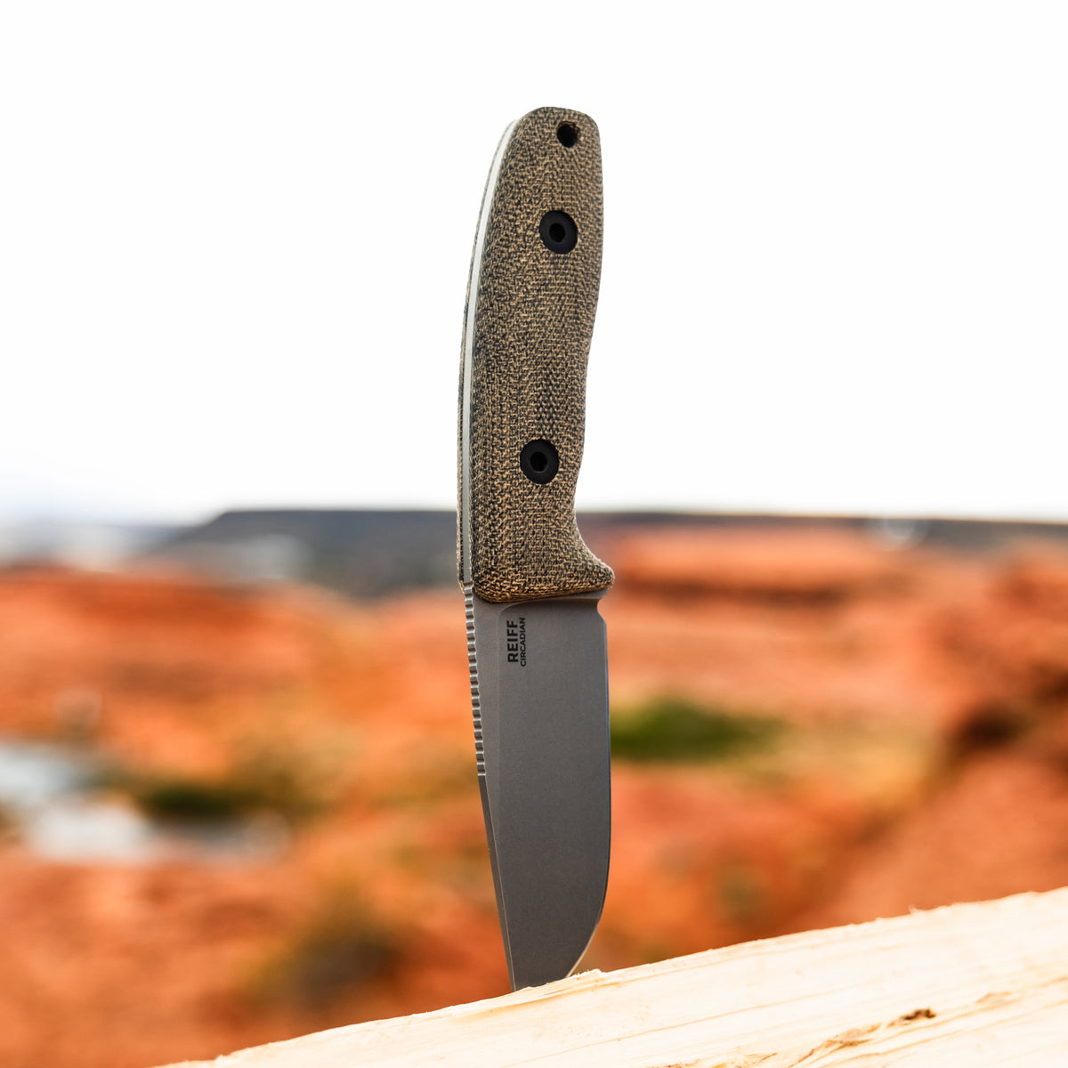 Circadian Clip Point EDC Fixed Blade Knife (CPM MagnaCut, Stonewash, Green Canvas Micarta)