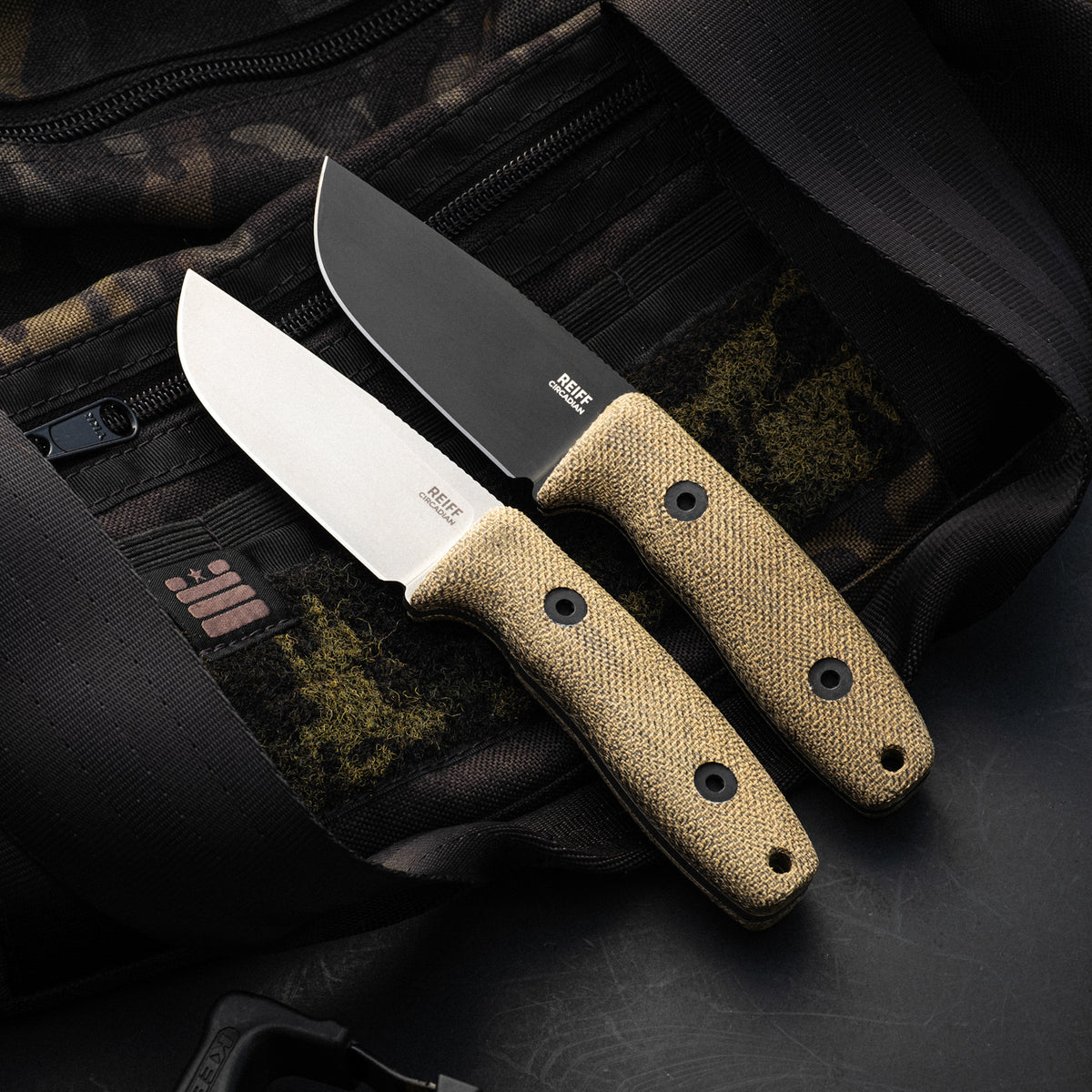 Circadian Clip Point EDC Fixed Blade Knife (CPM MagnaCut, Black Cerakote, Green Canvas Micarta)