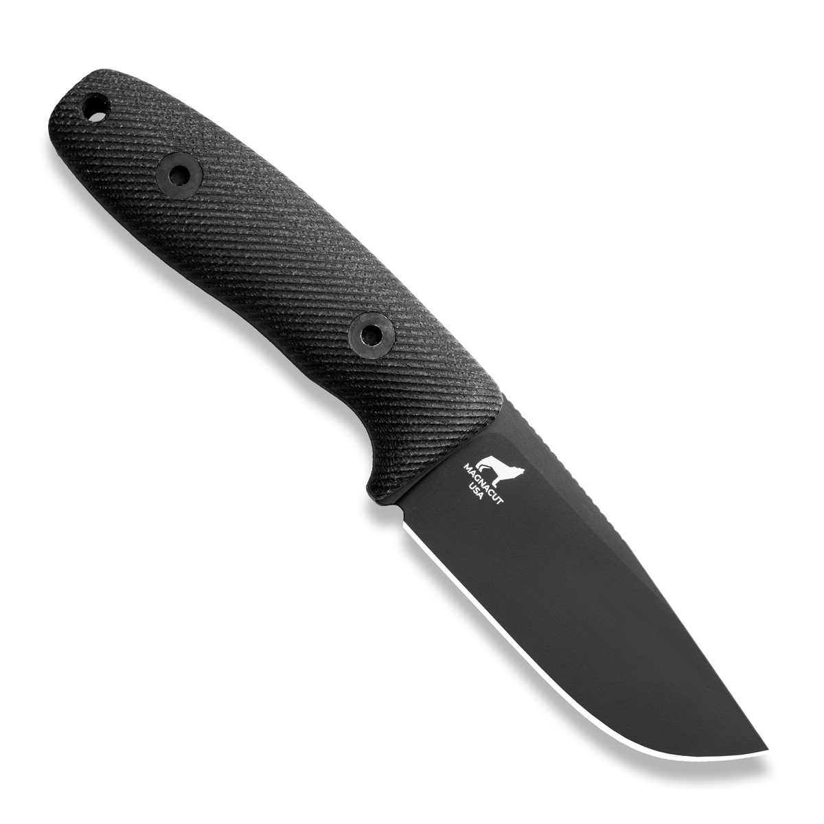 Circadian Clip Point EDC Fixed Blade Knife (CPM MagnaCut, Black Cerakote, Black Canvas Micarta)