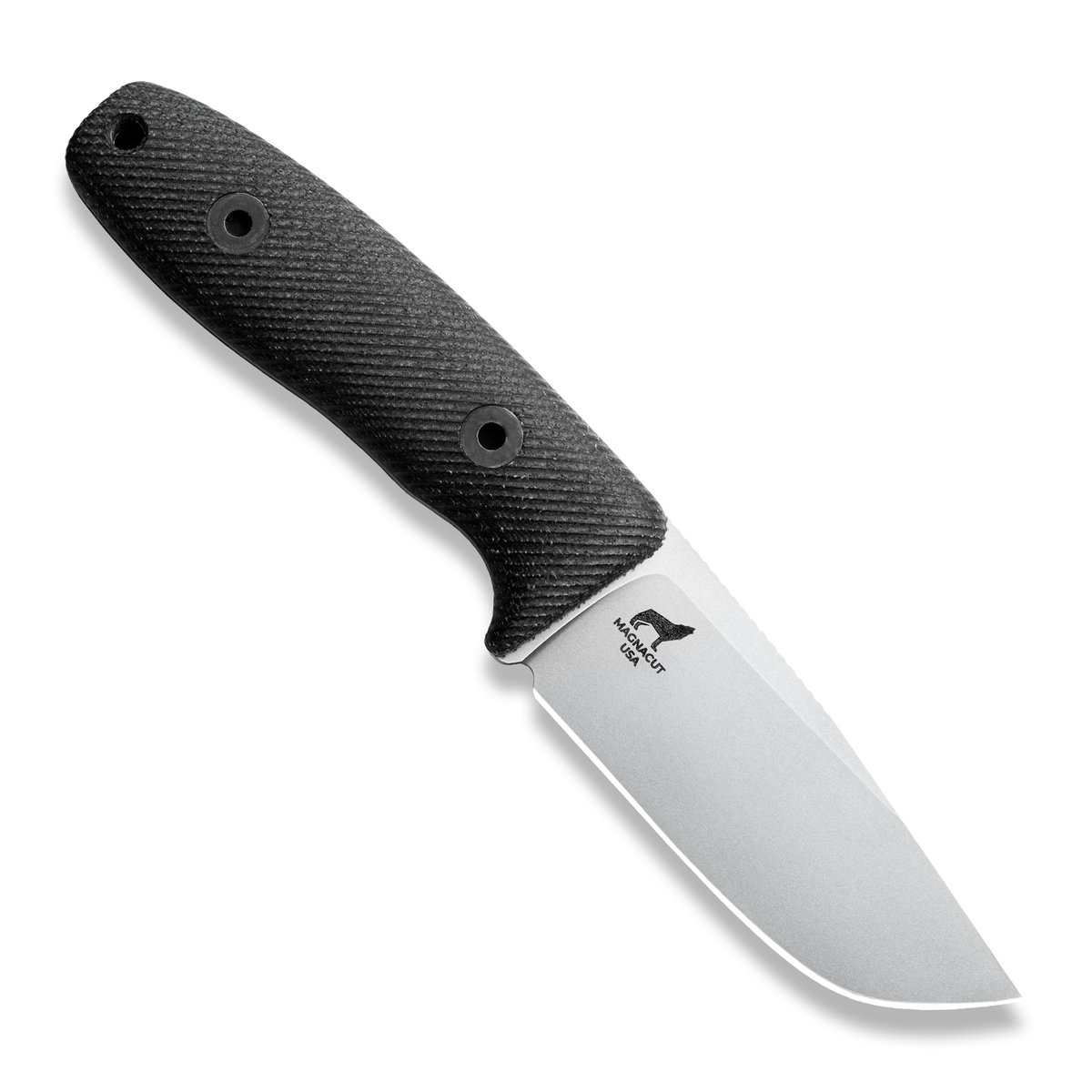 Circadian Clip Point EDC Fixed Blade Knife (CPM MagnaCut, Stonewash, Black Canvas Micarta)