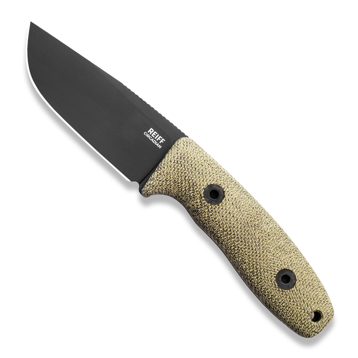 Circadian Clip Point EDC Fixed Blade Knife (CPM MagnaCut, Black Cerakote, Green Canvas Micarta)