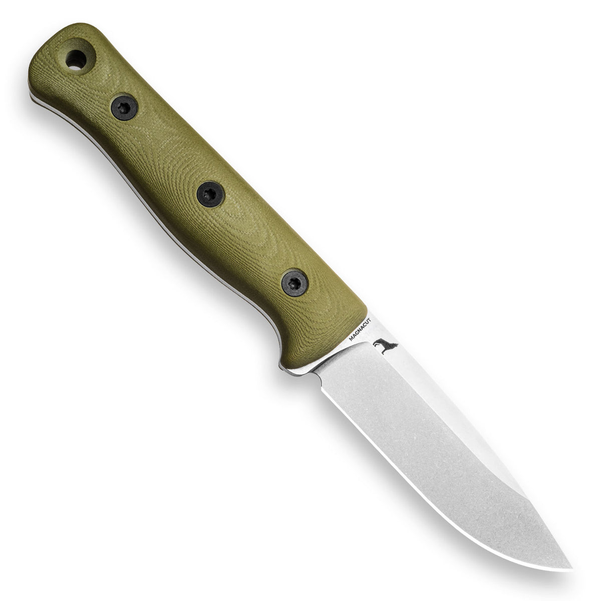 F4 Bushcraft Survival Knife (Polished Stonewash MagnaCut, OD Green G10)