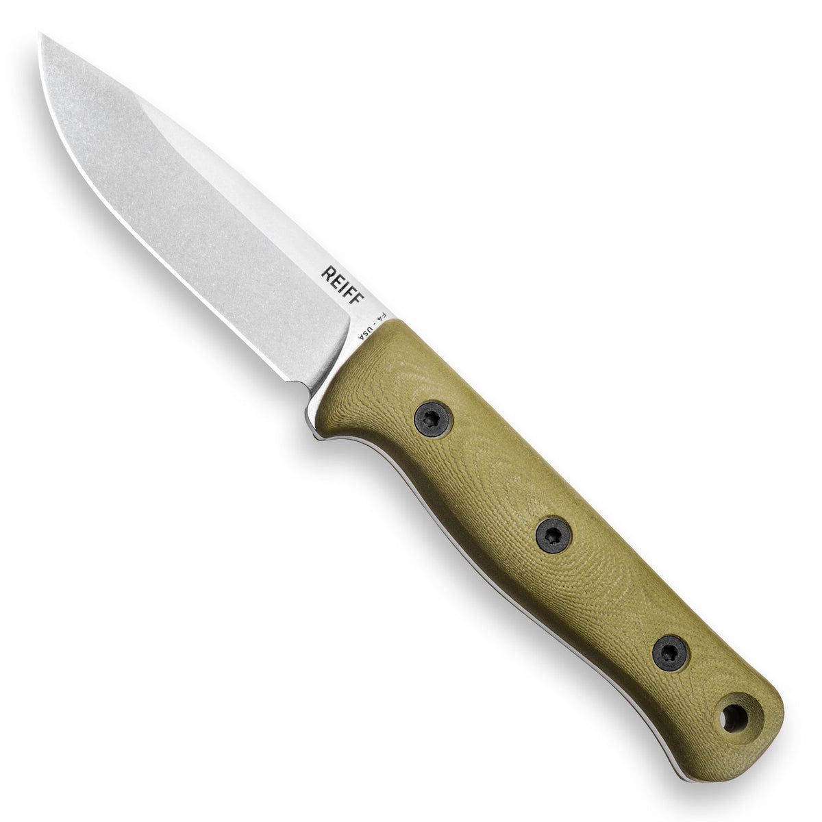 F4 Bushcraft Survival Knife (Polished Stonewash MagnaCut, OD Green G10)