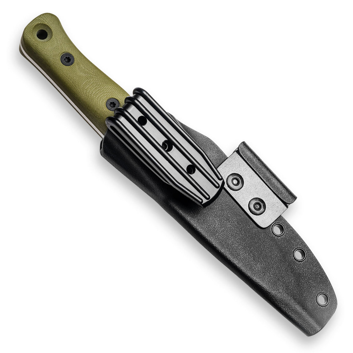 F4 Bushcraft Survival Knife (Polished Stonewash MagnaCut, OD Green G10)