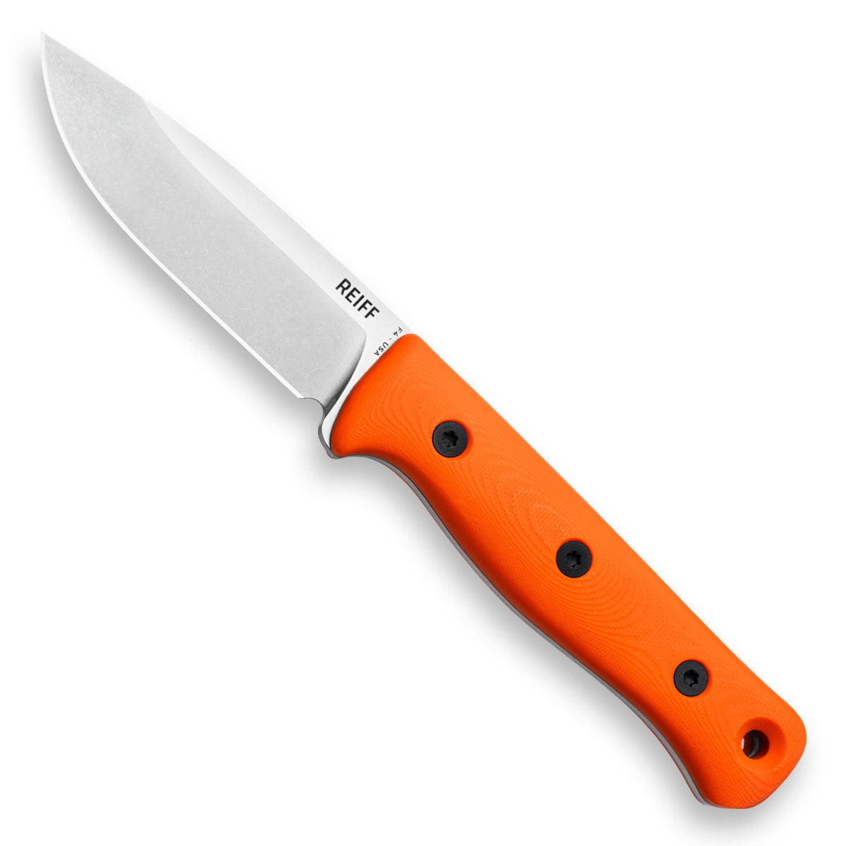 F4 Bushcraft Survival Knife (Polished Stonewash MagnaCut, Orange G10)