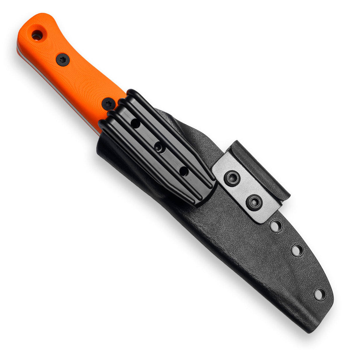 F4 Bushcraft Survival Knife (Polished Stonewash MagnaCut, Orange G10)