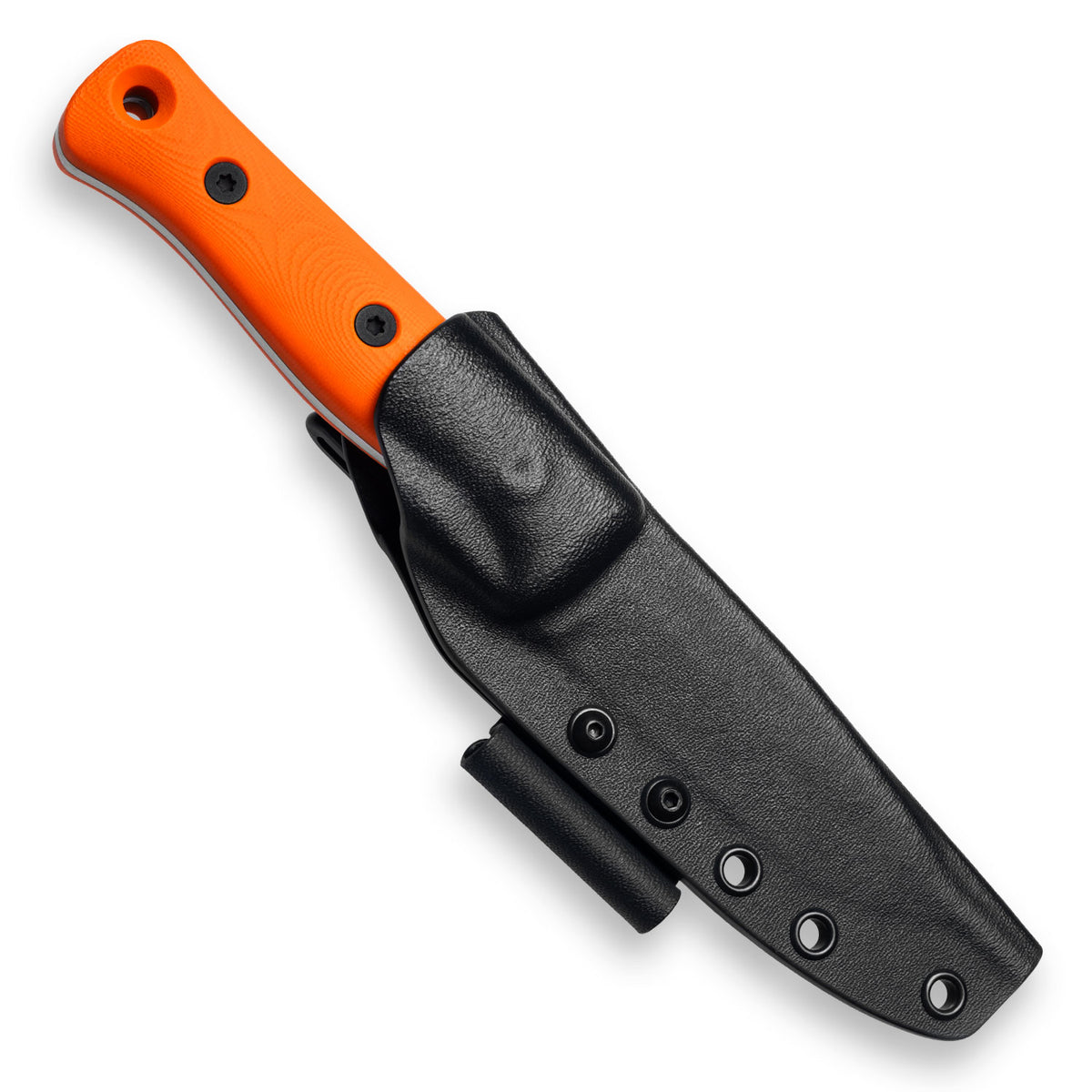 F4 Bushcraft Survival Knife (Polished Stonewash MagnaCut, Orange G10)