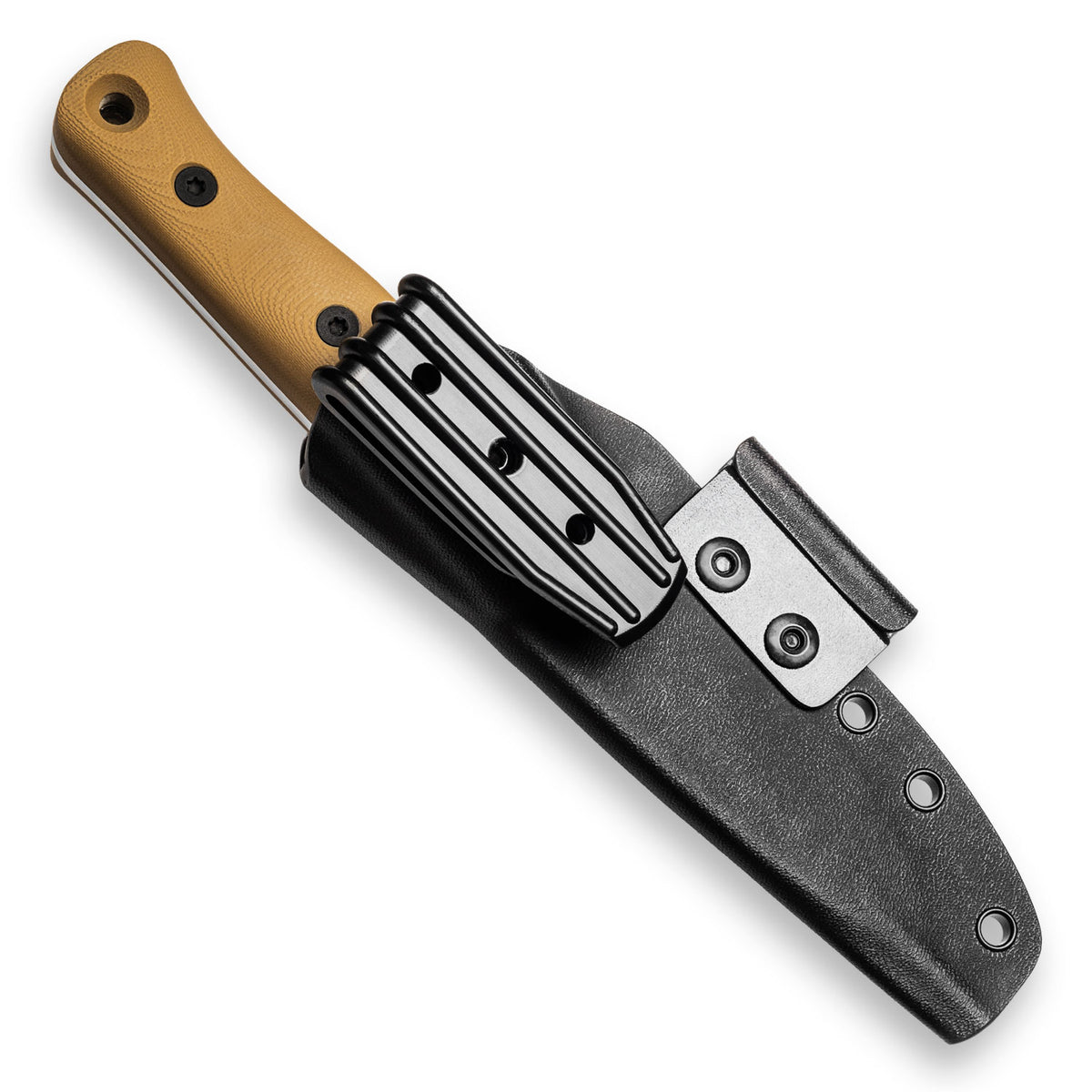 F4 Bushcraft Survival Knife (Polished Stonewash MagnaCut, Coyote Tan G10)