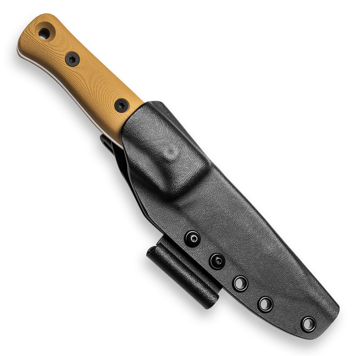 F4 Bushcraft Survival Knife (Polished Stonewash MagnaCut, Coyote Tan G10)