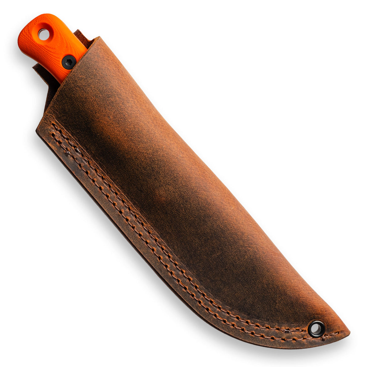 F4 Bushcraft Survival Knife (Polished Stonewash MagnaCut, Orange G10)