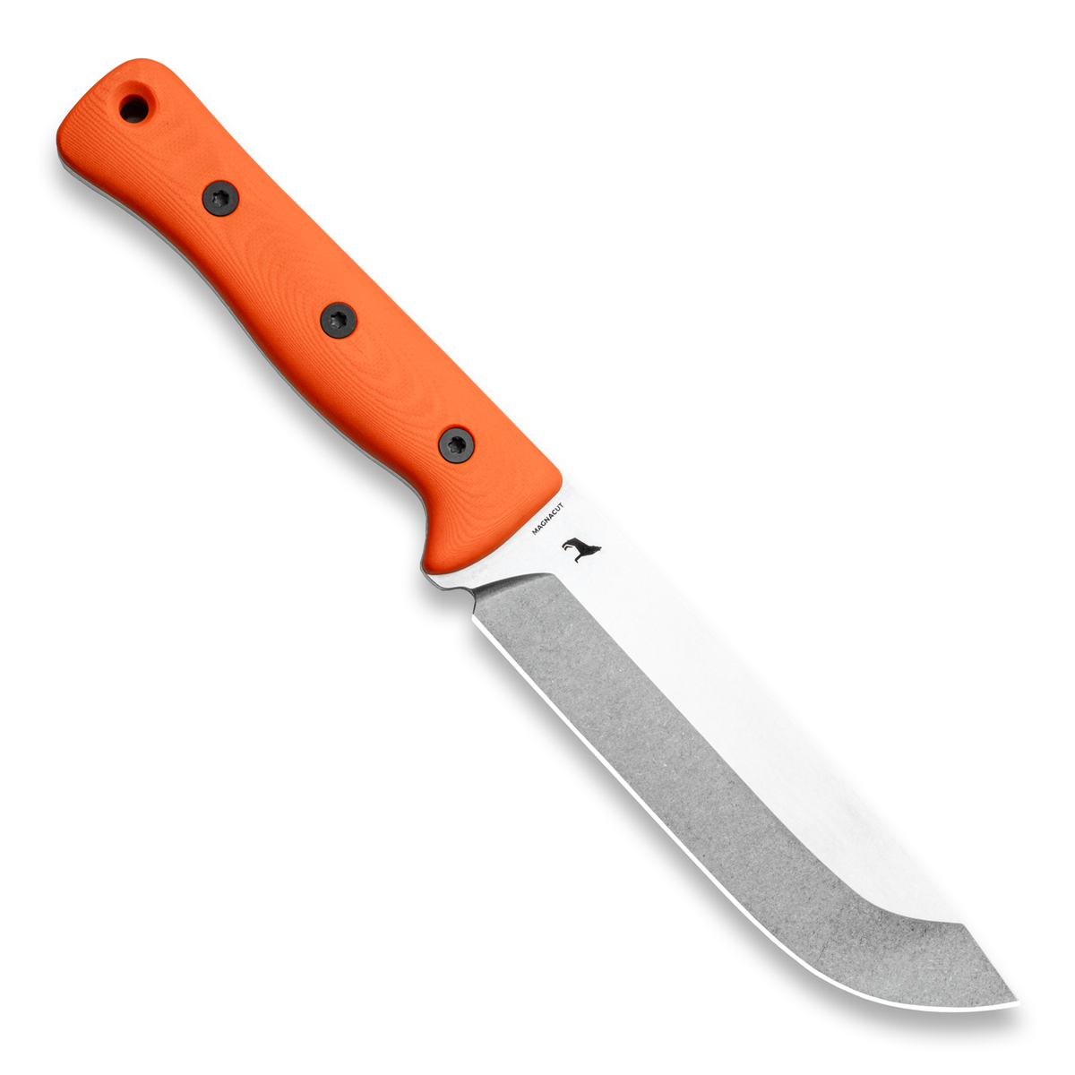 F6 Leuku Survival Knife (CPM MagnaCut, Polished Stonewash, Orange G10)