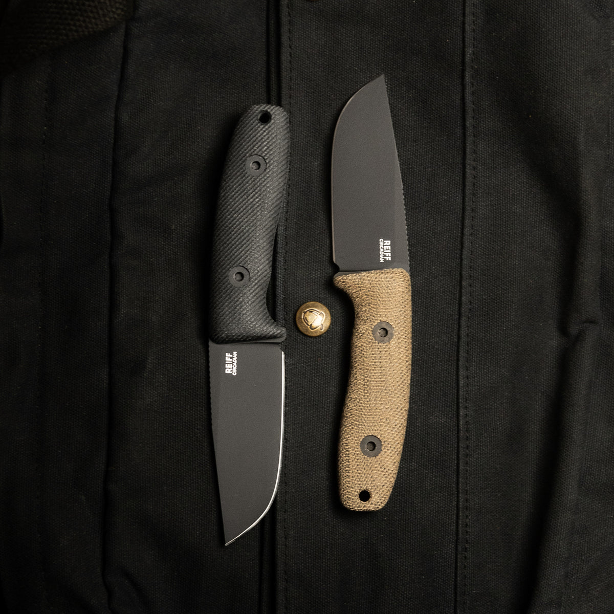 Circadian Clip Point EDC Fixed Blade Knife (CPM MagnaCut, Black Cerakote, Green Canvas Micarta)