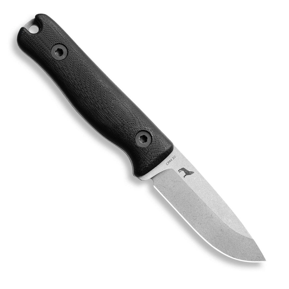 F3 EDC Fixed Blade Knife (CPM 3V, Matte Stonewash, Black G10)