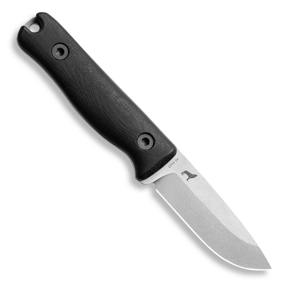 F3 EDC Fixed Blade Knife (CPM 3V, Matte Stonewash, Black Canvas Micarta)