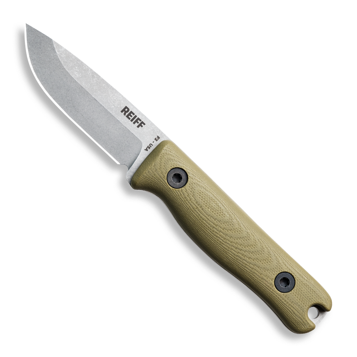 F3 EDC Fixed Blade Knife (CPM MagnaCut, Matte Stonewash, OD Green G10)