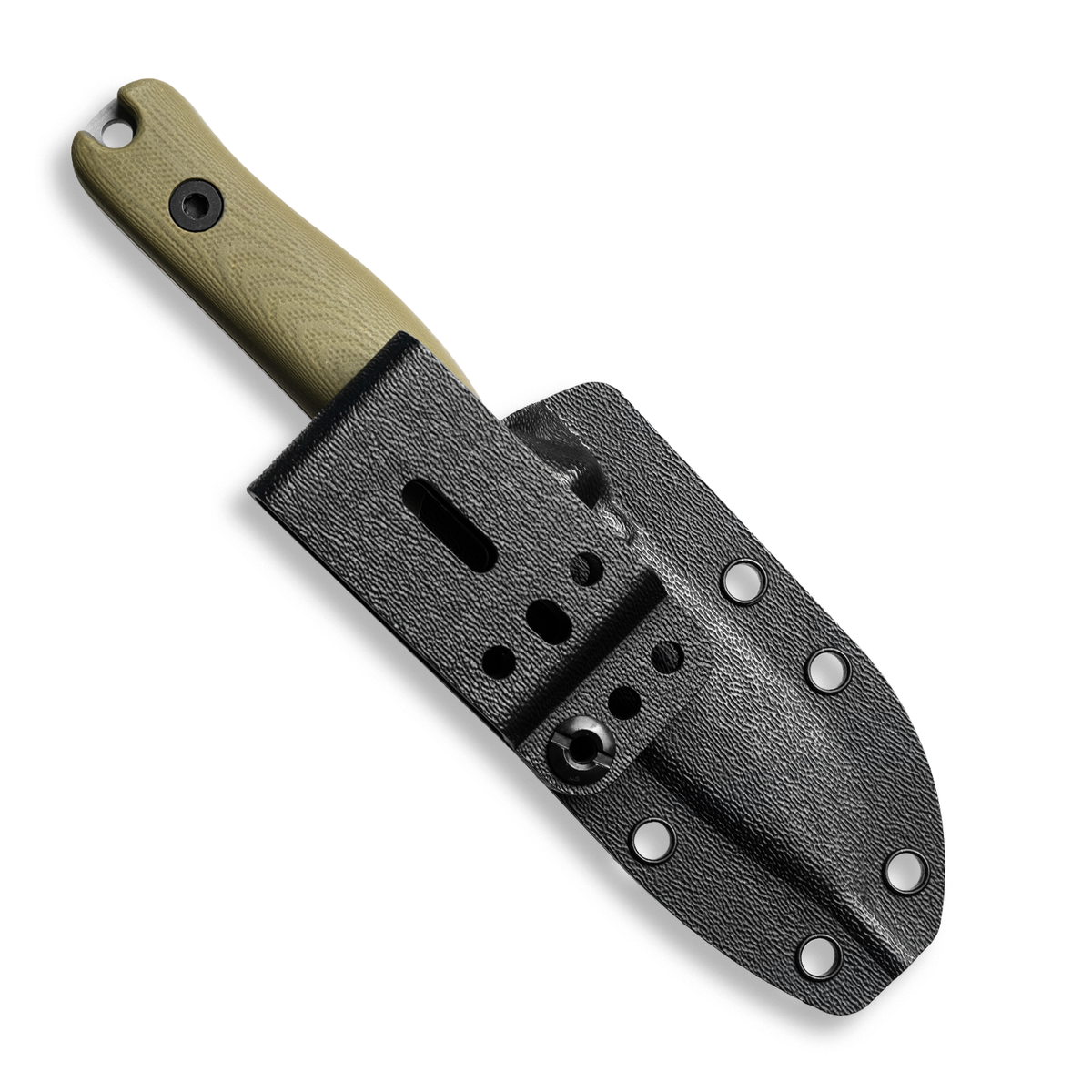 F3 EDC Fixed Blade Knife (CPM 3V, Matte Stonewash, OD Green G10)