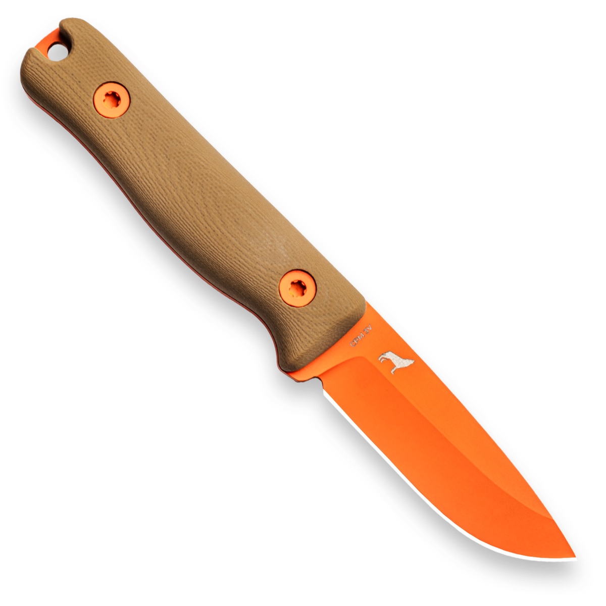 F3XC Extreme Conditions EDC Fixed Blade (CPM 3V, Hi-Vis Orange, Coyote Tan G10)