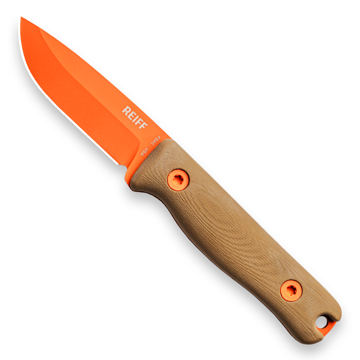 F3XC Extreme Conditions EDC Fixed Blade (CPM 3V, Hi-Vis Orange, Coyote Tan G10)