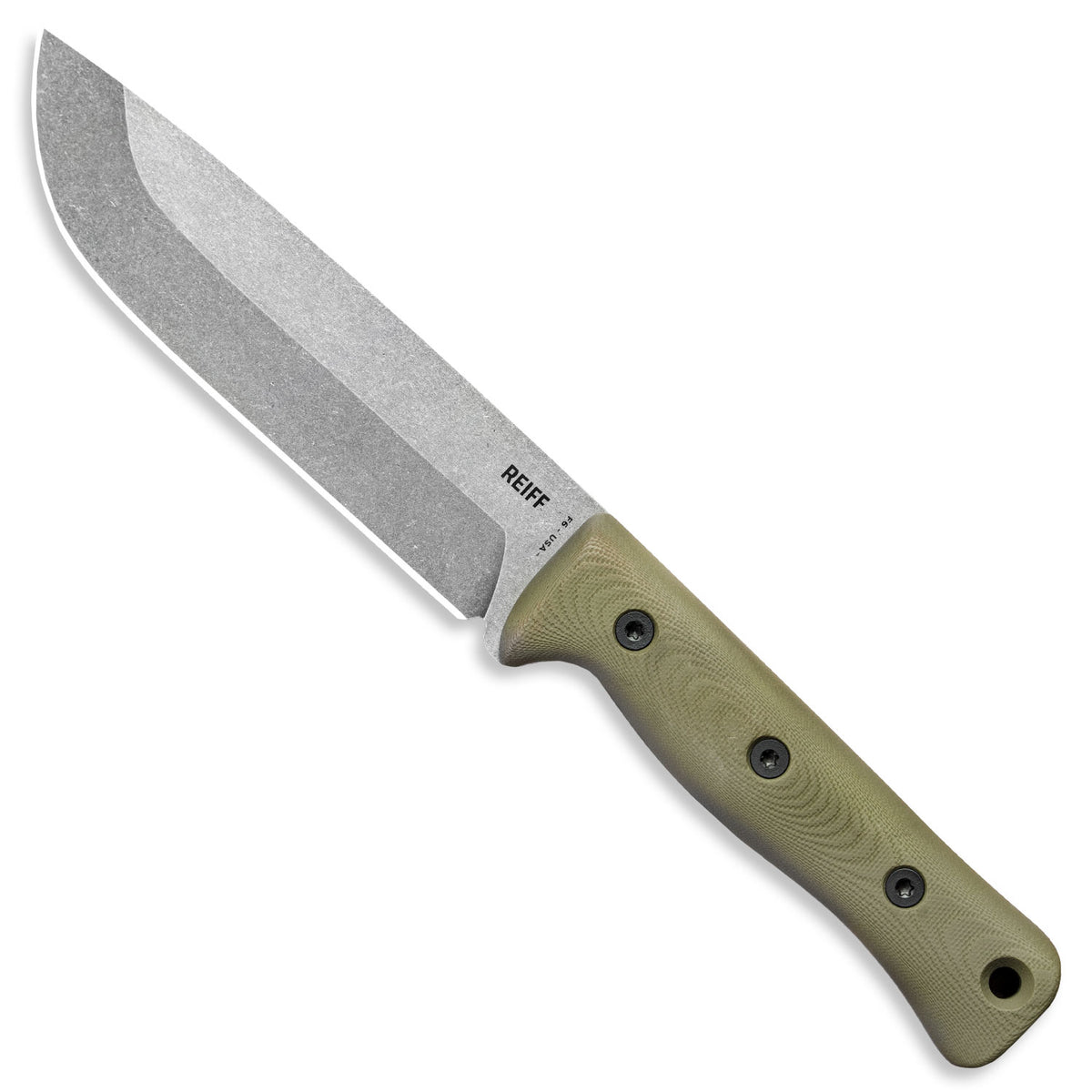 BLEM F6 Leuku Survival Knife (CPM 3V, Acid Stonewash, OD Green G10)