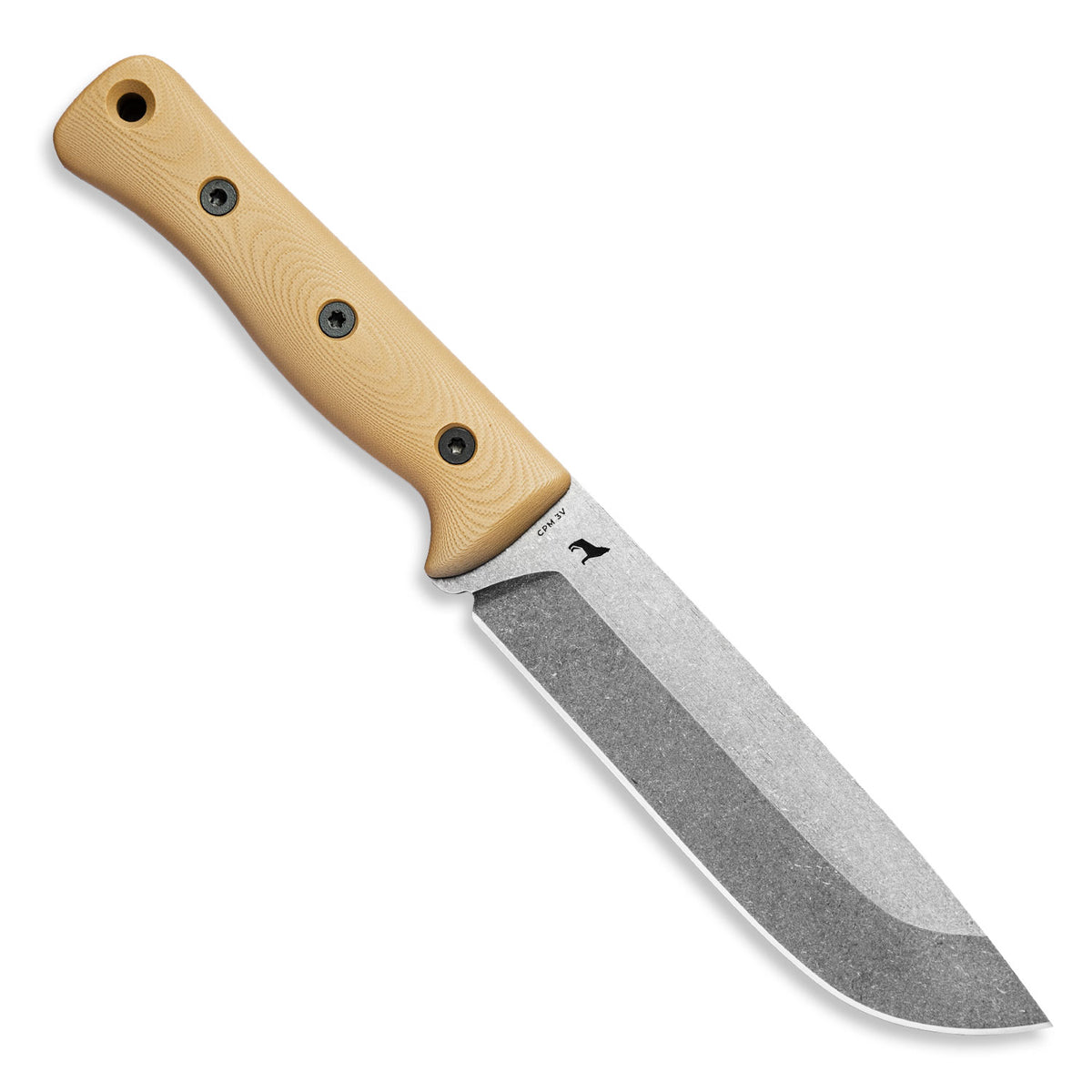 BLEM F6 Leuku Survival Knife (CPM 3V, Acid Stonewash, Coyote Tan G10)